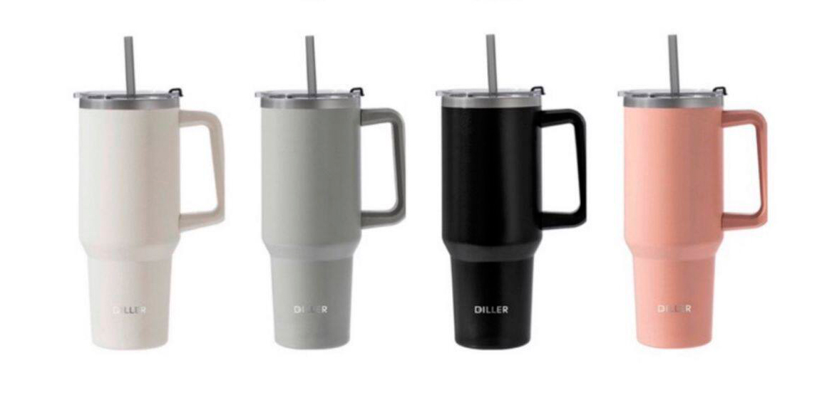 VASO TERMICO ACERO C/ASA Y CAÑA 1300 ML COLORES