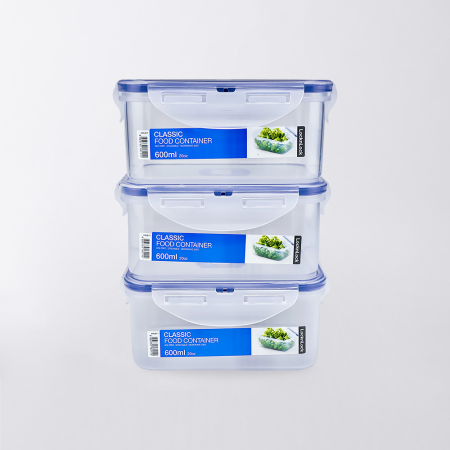 Pack x3 Rectangular 600ml