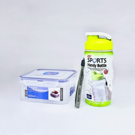 Combo Cuadrado 600ml + Botella LnL Verde 350ml