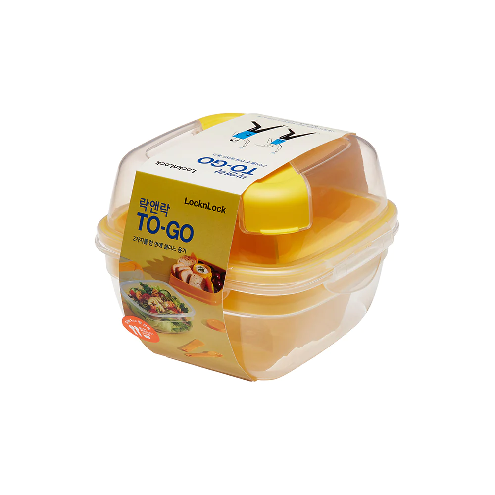 ENV. SALAD TO GO 950 ml c/cubiertos y salsero amarillo