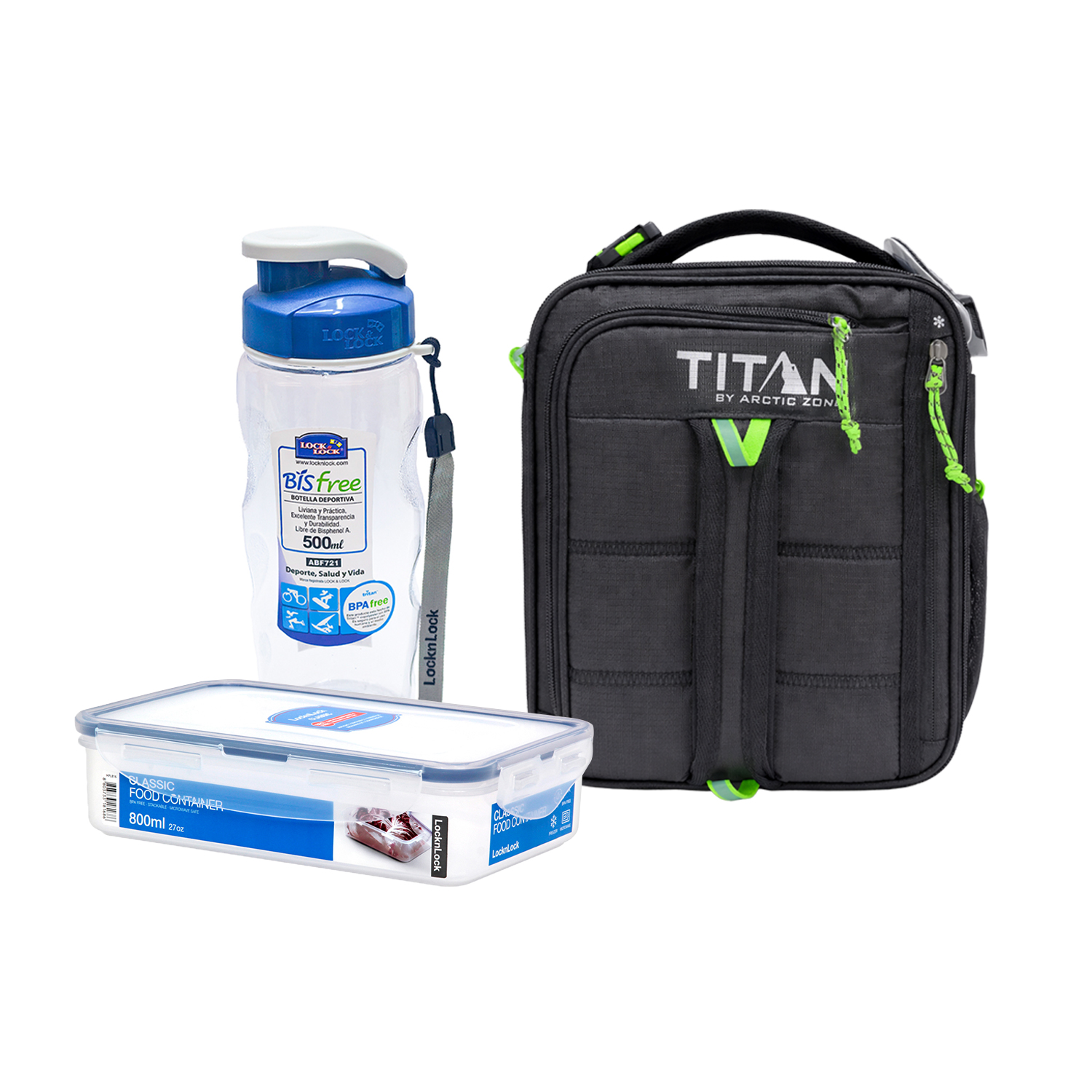 Set Lonchera Titan expandible con accesorios